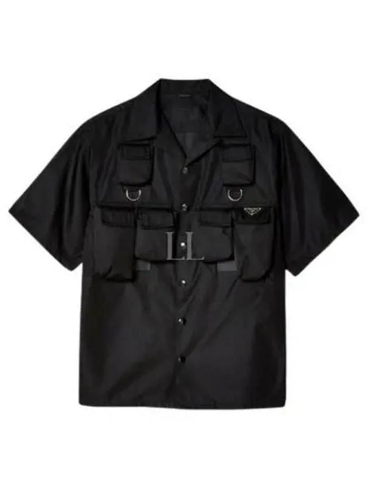 Short Sleeved Re Nylon Shirt Black - PRADA - BALAAN 2