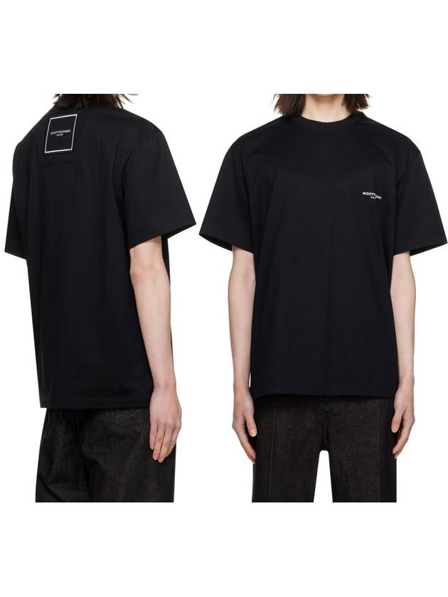 Square Patch Logo Short Sleeve T-Shirt Black - WOOYOUNGMI - BALAAN 2