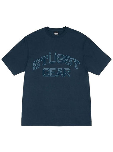 Gear Short Sleeve T-Shirt Navy - STUSSY - BALAAN 1