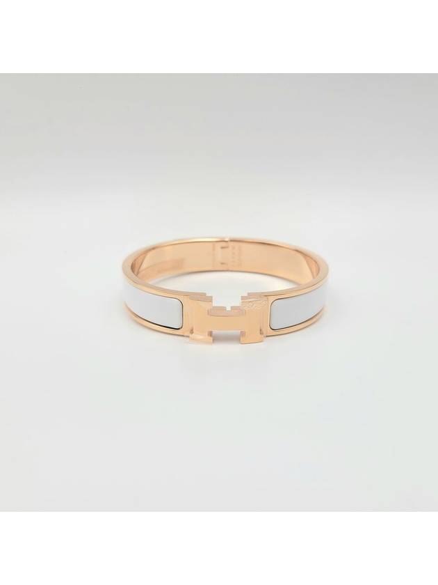 Clic H Bracelet Rose Gold Blanc - HERMES - BALAAN 2