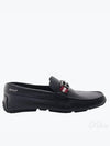 Logo Plaque Grain Slip-On Loafers Black - BALLY - BALAAN 2