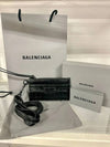 Black Crocodile Emboss Calf Leather Zipper Necklace Card Wallet 655246 23E77 1000 - BALENCIAGA - BALAAN 6