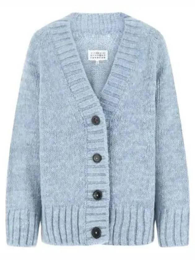 Botanical Dyed V-Neck Knit Cardigan Pale Blue - MAISON MARGIELA - BALAAN 2