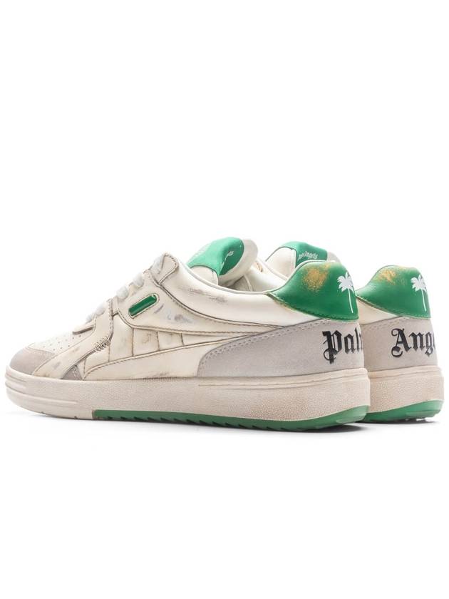 Men's University Low Top Sneakers White Green - PALM ANGELS - BALAAN 8