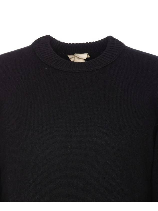 Logo Patch Crew Neck Knit Top Black - TEN C - BALAAN 5