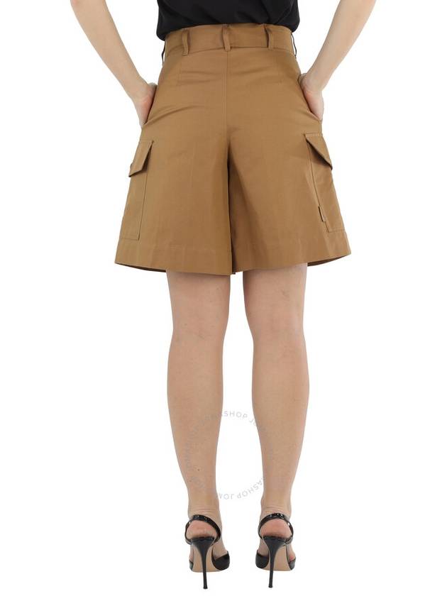 Women's Gabardine Cargo Shorts Brown - MONCLER - BALAAN 4