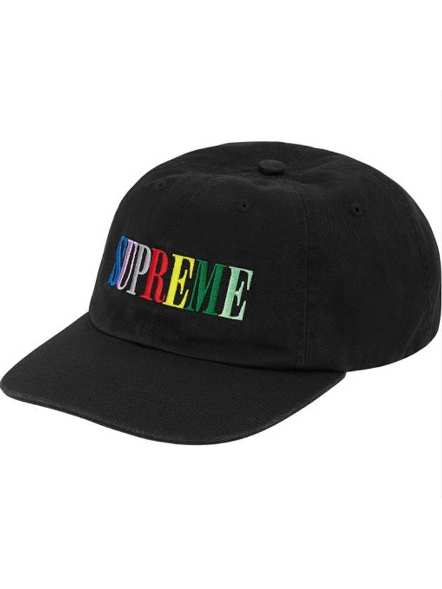 Black Multi Color Logo 6 Panel Cap Multi Color Logo - SUPREME - BALAAN 1