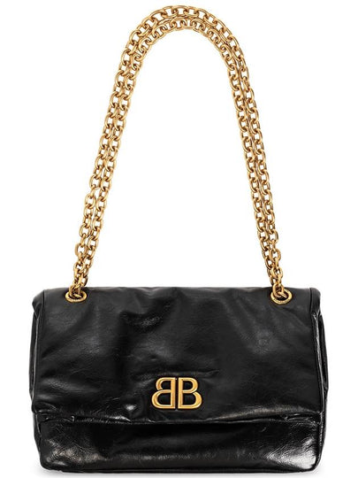 Monaco Small Chain Shoulder Bag Black - BALENCIAGA - BALAAN 2