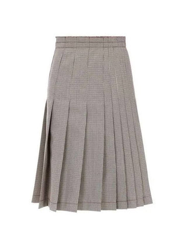 Houndstooth check pleated skirt beige 270492 - MARNI - BALAAN 1