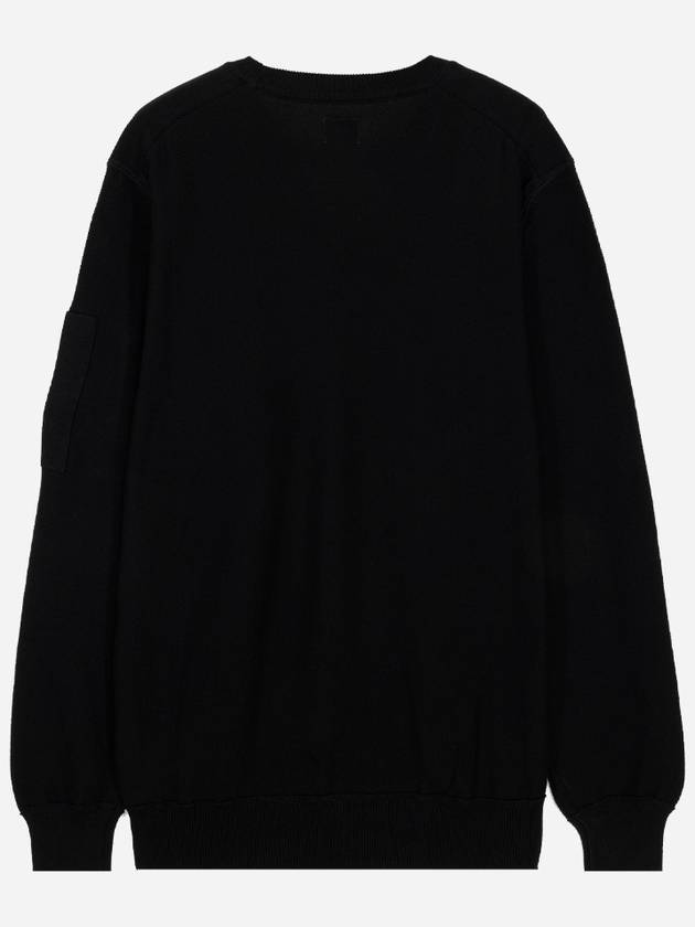 Lens Detail Crew Neck Knit Top Black - CP COMPANY - BALAAN 5