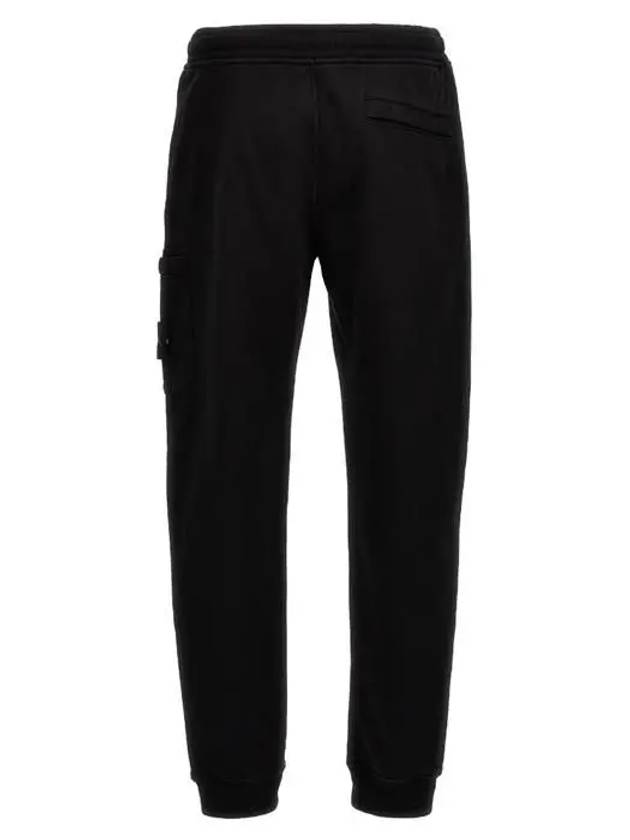 Cotton Fleece Cargo Truck Pants Black - STONE ISLAND - BALAAN 3