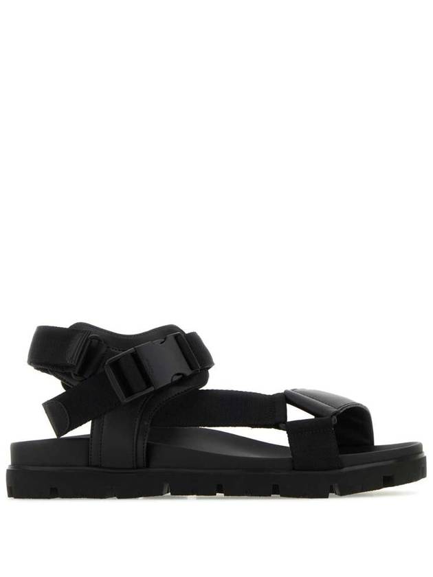 Sporty Leather Re-Nylon Tape Sandals Black - PRADA - BALAAN 2