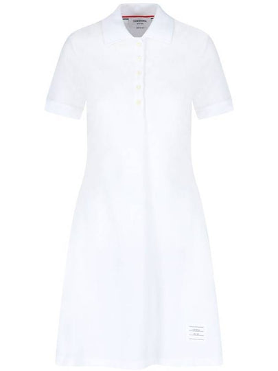 Women's Logo Patch Tennis Flare Short Dress White - THOM BROWNE - BALAAN 2