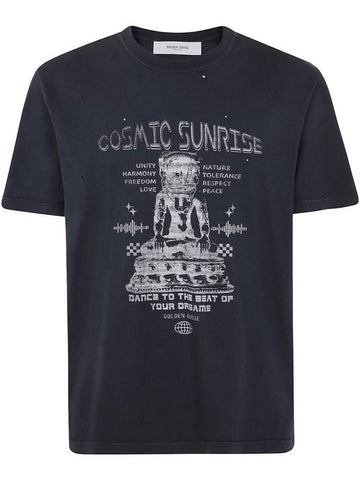 Golden Goose Journey M`S T-Shirt Regular Dyed Printed Organic Gauze Cotton Jersey Clothing - GOLDEN GOOSE - BALAAN 1