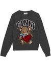 graphic bear knit top gray - GANNI - BALAAN 1