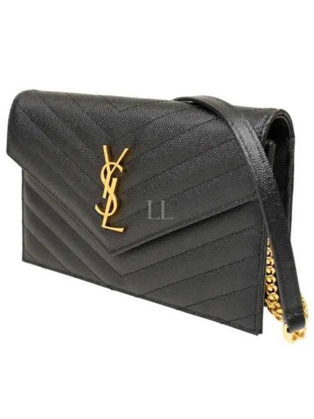 Women's Logo Envelope Chain Long Wallet Black - SAINT LAURENT - BALAAN 2