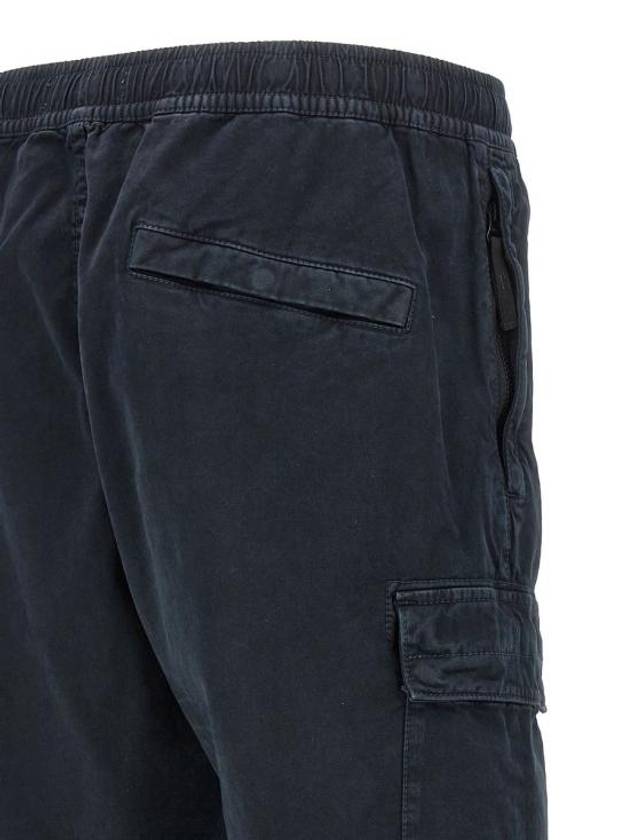 Stretch Cotton Cargo Straight Pants Navy - STONE ISLAND - BALAAN 5