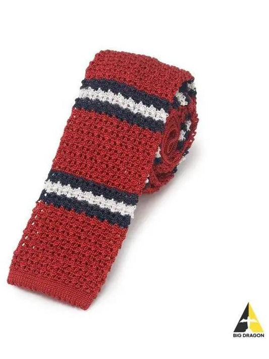 Striped Knit Silk Tie Red - POLO RALPH LAUREN - BALAAN 1