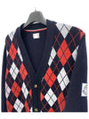 Gamma Blue Argyle Cardigan - MONCLER - BALAAN 3