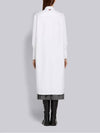 Women's Bow Tie Blouson Shirt Midi Dress White - THOM BROWNE - BALAAN 7