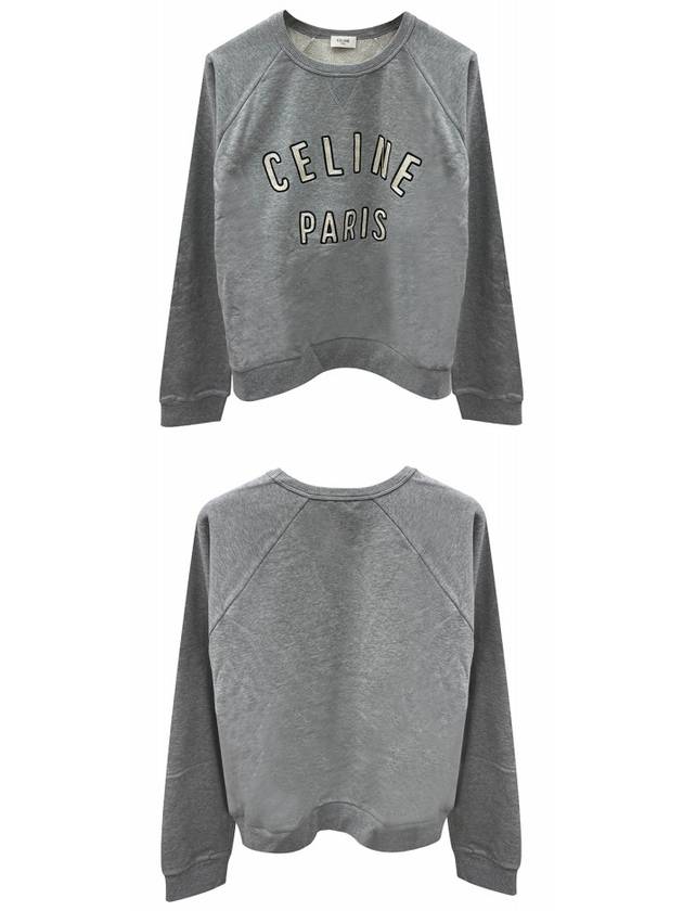 Paris Loose Cotton Fleece Man To Man Grey Melange - CELINE - BALAAN 5