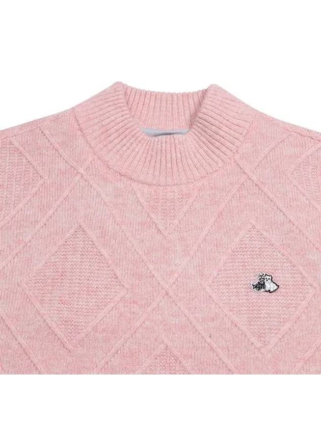 Men s Fisherman Organization Semi High Neck Sweater 2634GXKW PINK - BLACK&WHITE - BALAAN 3