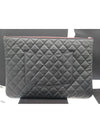 Classic Caviar Clutch Large Size Black Silver - CHANEL - BALAAN 4