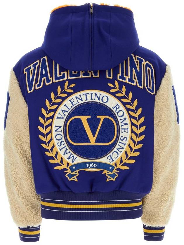 23 fw Valcity Bomber Jacket WITH Shearling Sleeve 3V3CIN559JU QB6 B0230511735 - VALENTINO - BALAAN 3