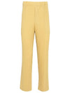 Tailored Pleated 1 Straight Pants Yellow - ISSEY MIYAKE - BALAAN 1