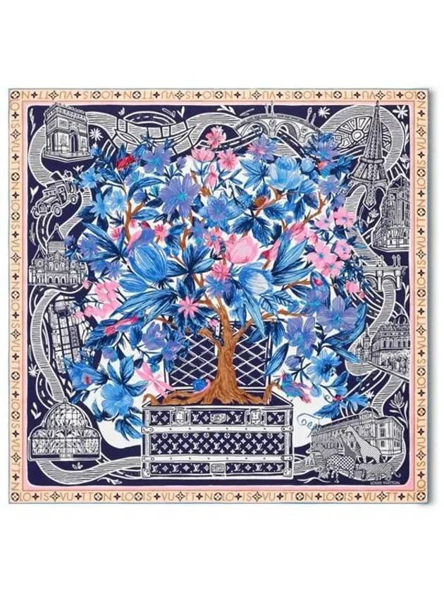 Jardin Des Plantes Square 90 Scarf Blue - LOUIS VUITTON - BALAAN 2