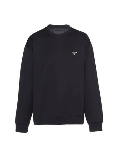 Technical Cotton Sweatshirt Black - PRADA - BALAAN 1