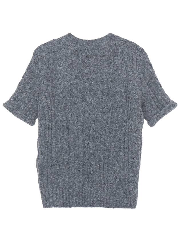 Cable Knit Short Sleeve T-Shirt Grey - JW ANDERSON - BALAAN 3