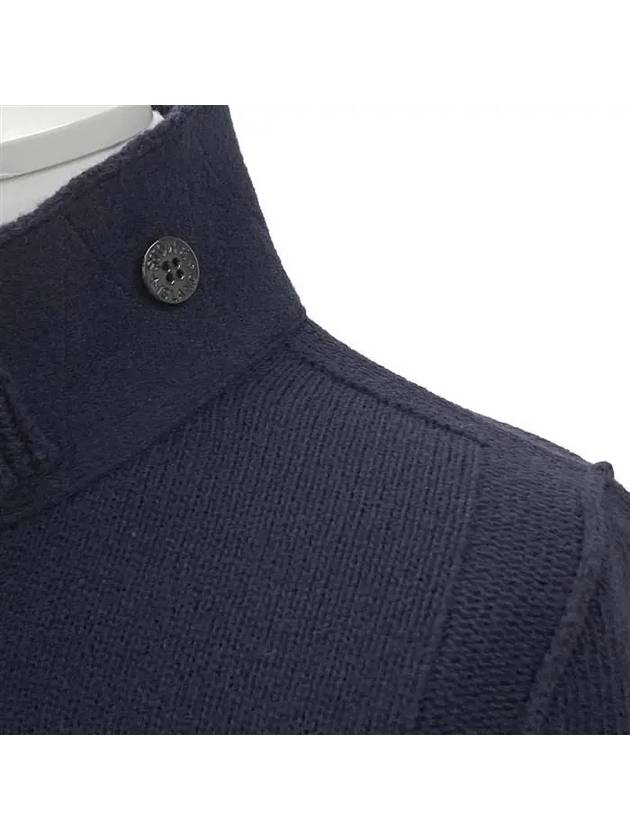 Wappen High Neck Button Up Wool Cardigan Navy - STONE ISLAND - BALAAN 7