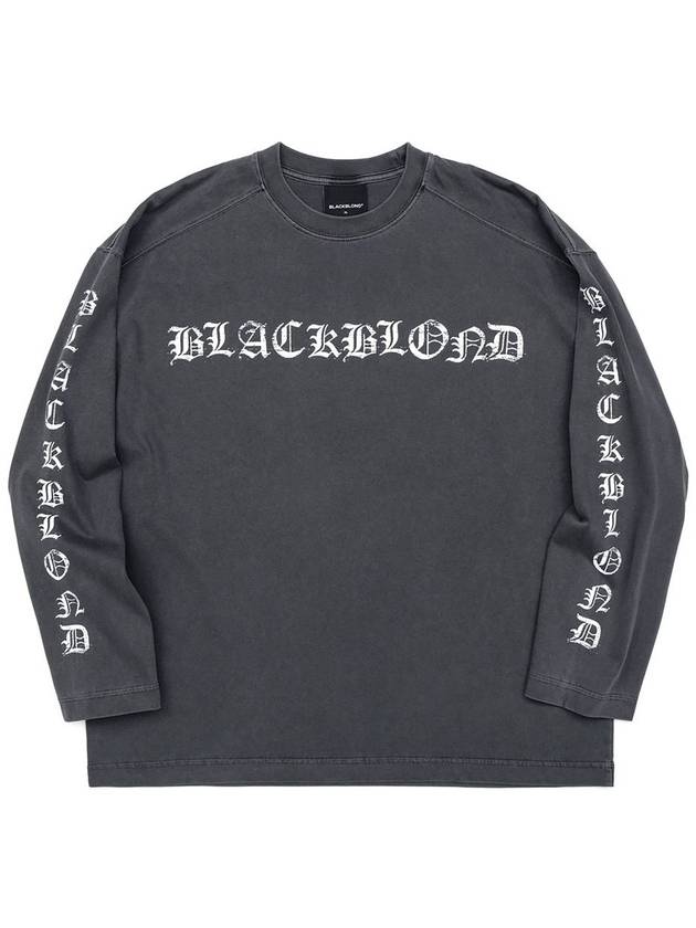 BBD Crushed Faith Pigment Long T Shirt Charcoal - BLACKBLOND - BALAAN 3