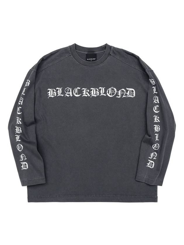 Crushed Faith Pigment Long Sleeve T-Shirt Charcoal - BLACKBLOND - BALAAN 3