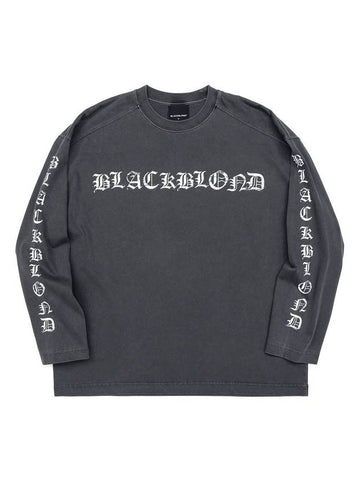 BBD Crushed Faith Pigment Long T Shirt Charcoal - BLACKBLOND - BALAAN 1