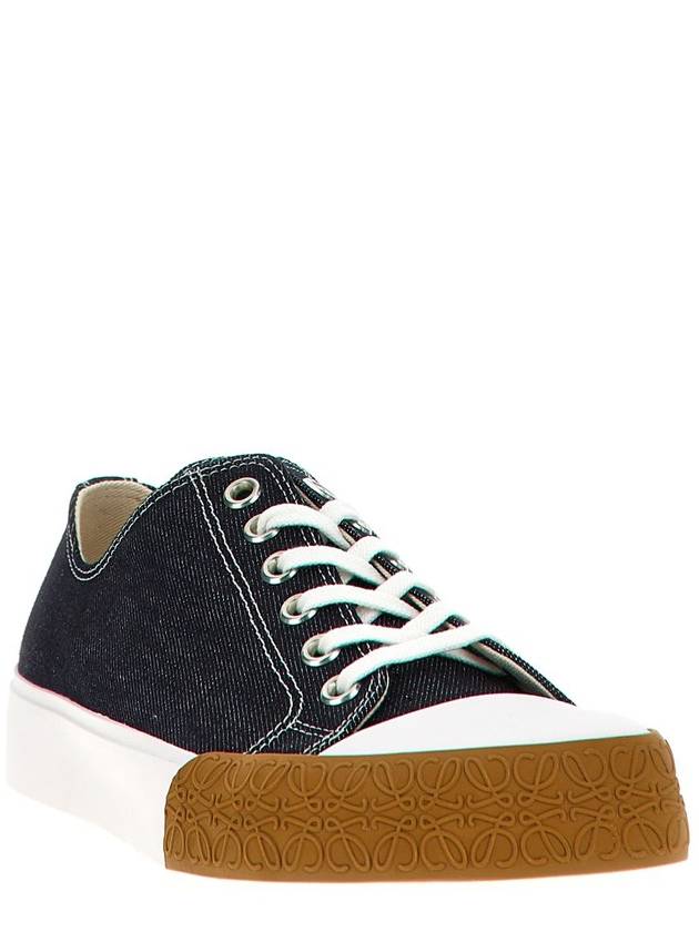 Bloc Denim Low Top Sneakers Raw Denim - LOEWE - BALAAN 3