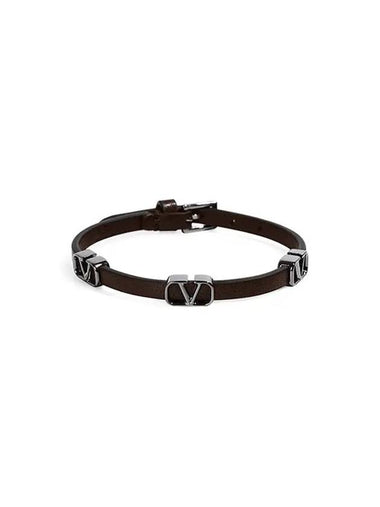 Valentino 2Y2J0M98 UQC KG8 J0M98 Garavani V logo leather bracelet - RED VALENTINO - BALAAN 1