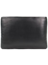 Embossed Logo Small Puffy Lamb Leather Clutch Bag Black - SAINT LAURENT - BALAAN 3