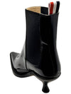 Black Soft Patent Leather 75MM Curved Heel Chelsea Boots FFH221B 00216 001 - THOM BROWNE - BALAAN 4