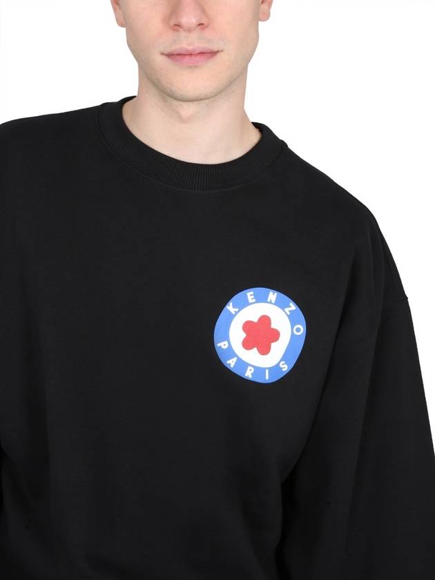 Logo Target Classic Cotton Sweatshirt Black - KENZO - BALAAN 5