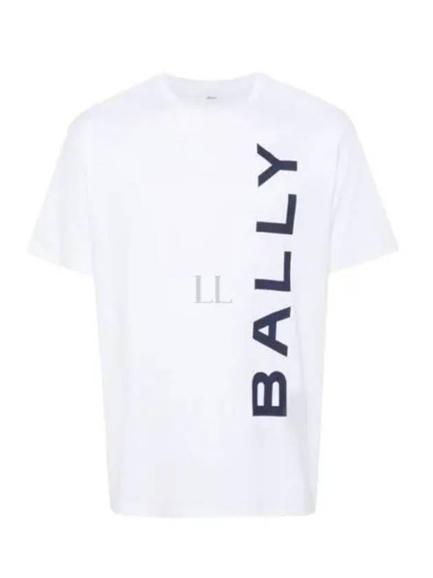 Logo Print Short Sleeve T-Shirt White - BALLY - BALAAN 2