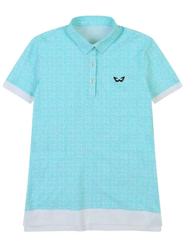 Printed Nylon Span Golf T-Shirt MINT - WHITEBALL - BALAAN 2