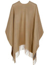 Women's Check Reversible Wool Cape Beige - BURBERRY - BALAAN 3