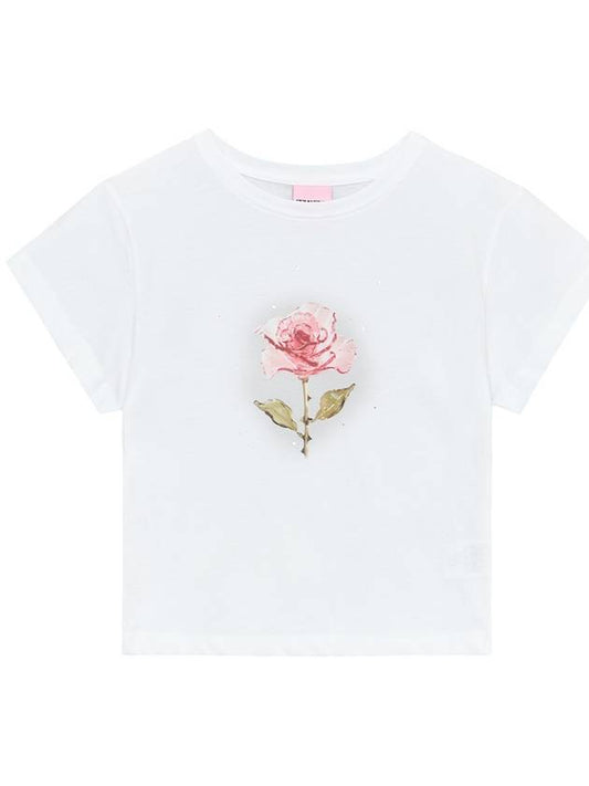 IBA24WT13WH GLASS FLOWER T SHIRT - ITZAVIBE - BALAAN 1