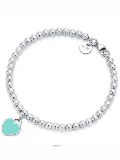 Heart Tag Bead Bracelet Blue Silver - TIFFANY & CO. - BALAAN 2