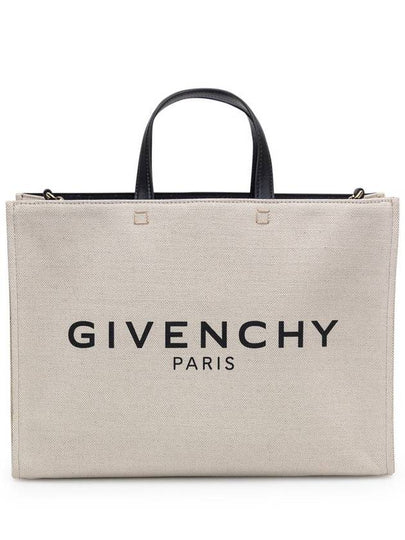 G Logo Canvas Medium Tote Bag Beige - GIVENCHY - BALAAN 2