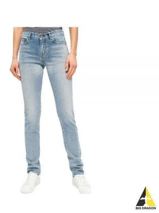 Denim Straight Jeans Blue - SAINT LAURENT - BALAAN 2