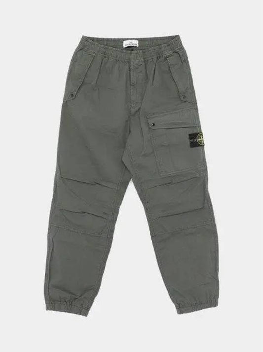 Logo Twill Cotton Cargo Track Pants Musk Green - STONE ISLAND - BALAAN 2