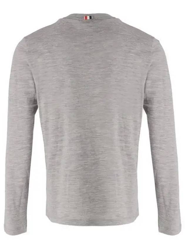 Wool Jersey 4-Bar Long Sleeve T-Shirt Light Grey - THOM BROWNE - BALAAN 4